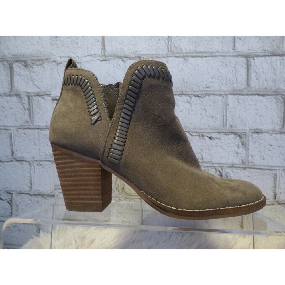 Anthropologie Dolce Vita Suede Dylan Brown Stitched Ankle Booties 6.5 NEW - Picture 2 of 10